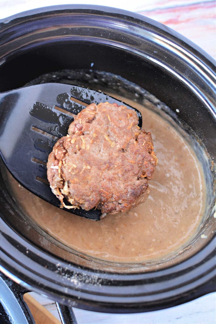 Crockpot Salisbury Steak Recipe with Hamburger Patties